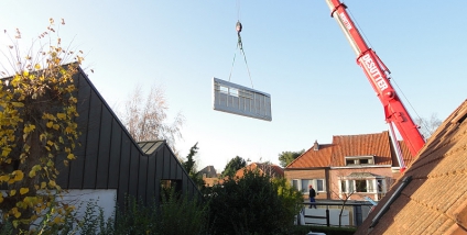 Aanbouw met houtskeletbouw te Gent / Gent-Brugge